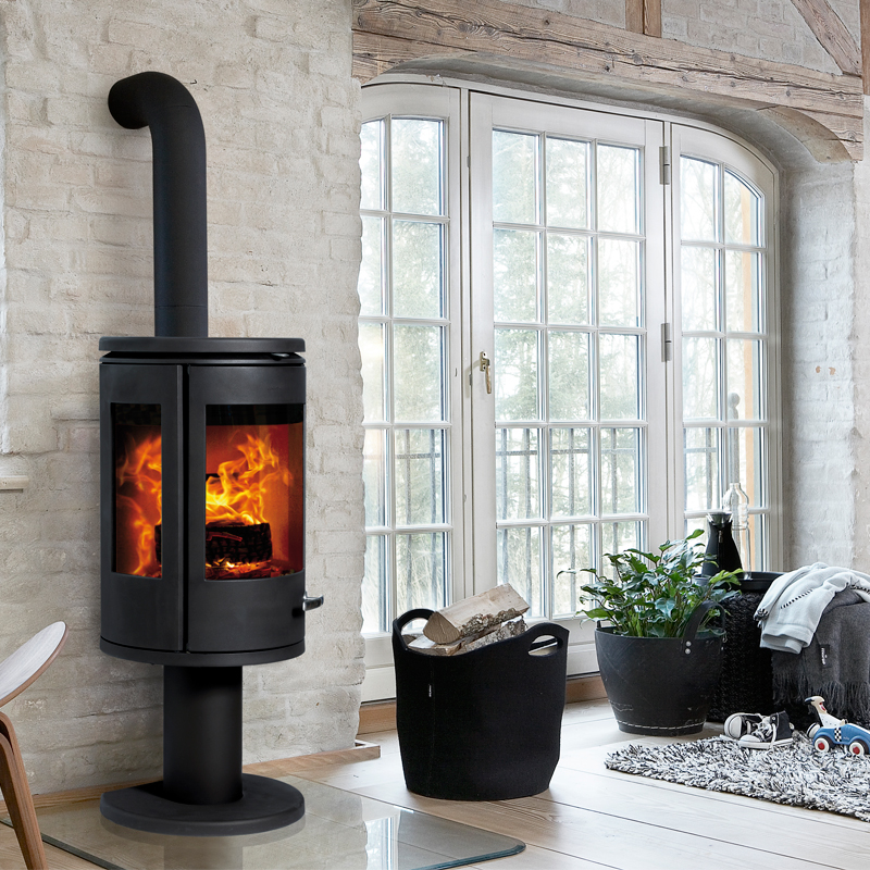 Braskamin i Ystad – installation av vedkamin