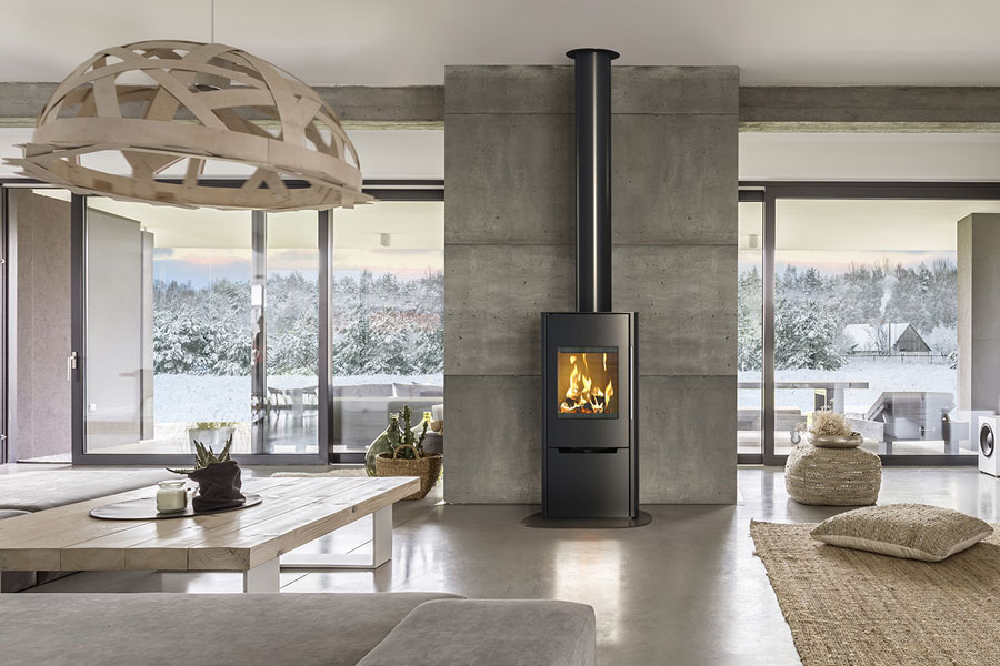 Ny skorsten – Schiedel Permeter stålskorsten för braskamin i Skåne